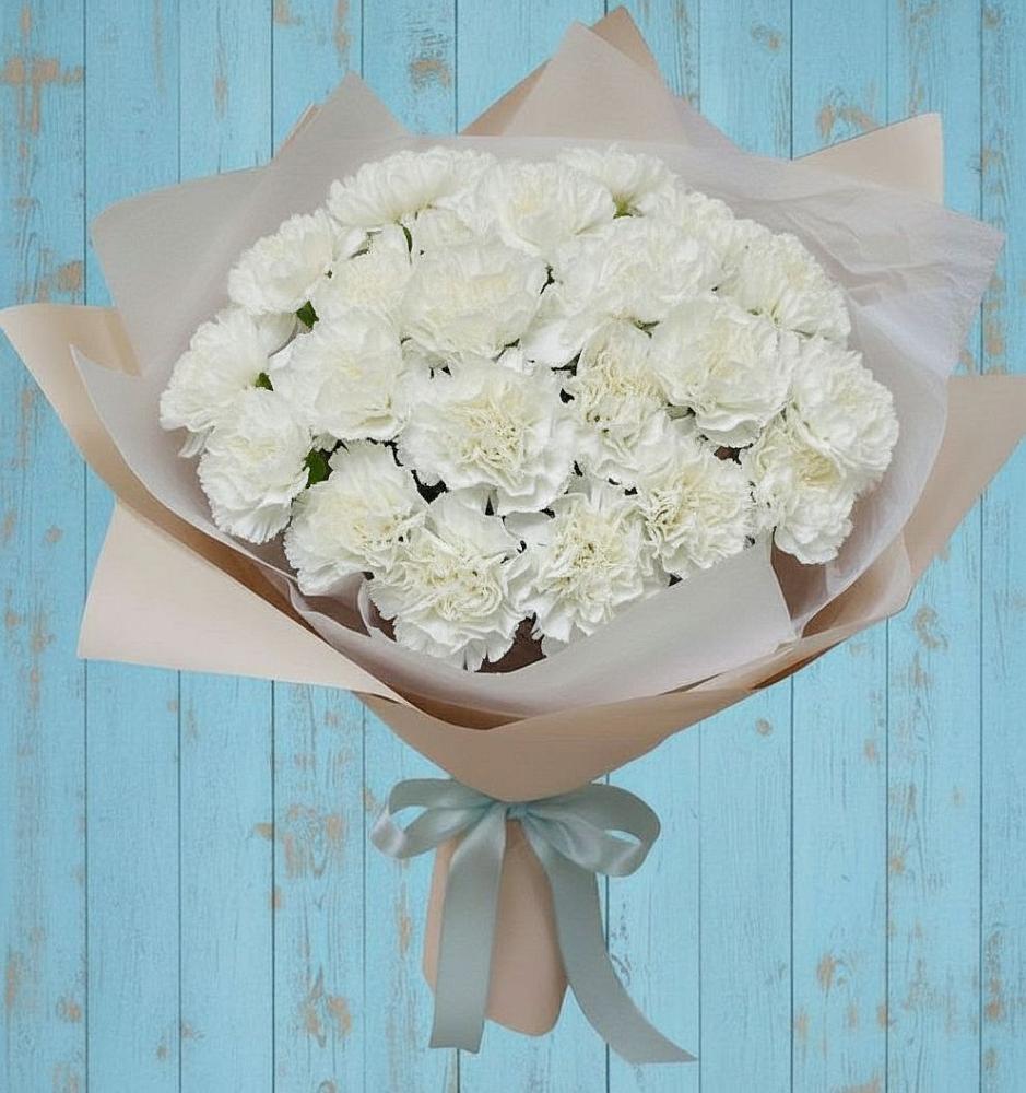 Букет цветов из: Гвоздики в Стрелке Краснодарского края