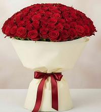 Букет 101 Красная роза Милано в Стрелке Краснодарского края
