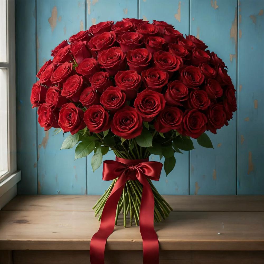 Букет Красные розы Блэк Меджик в Стрелке Краснодарского края