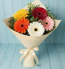 Букет цветов из:  Герберы в Стрелке Краснодарского края
