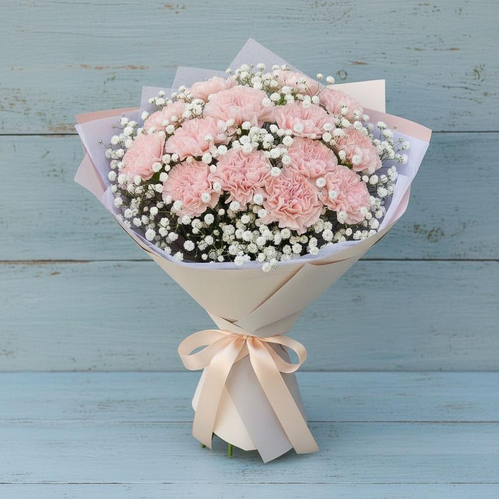 Букет цветов из: Гвоздики в Стрелке Краснодарского края