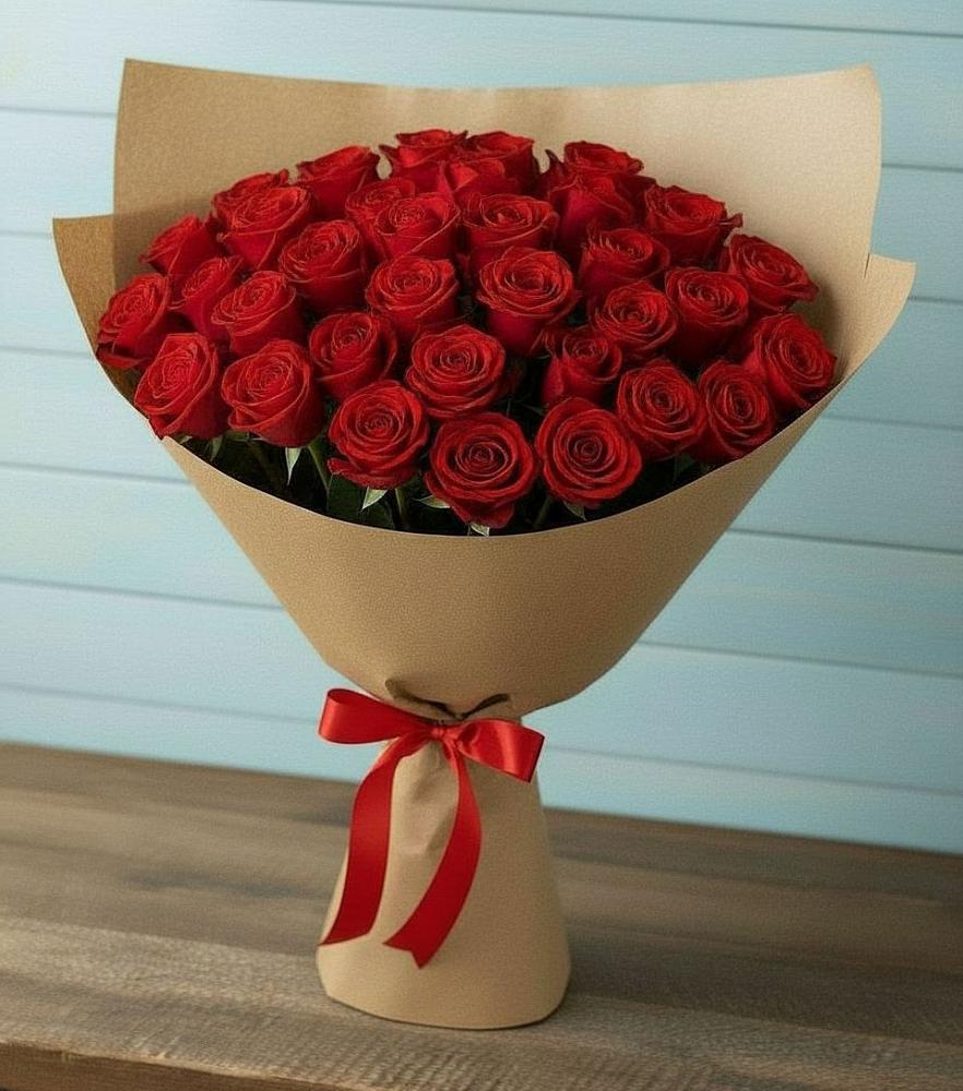 Букет Красные розы Милано в Стрелке Краснодарского края