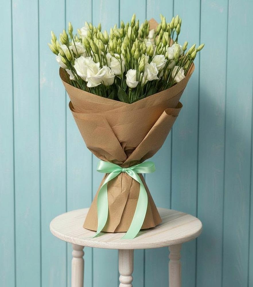 Букет цветов из: Лизиантусы в Стрелке Краснодарского края