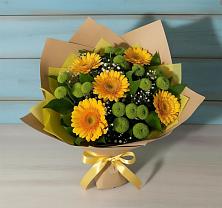 Букет цветов из:  Герберы и Хризантемы #REPLACE_PRED# Стрелке Краснодарского края