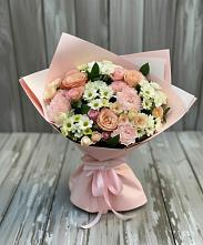 Букет цветов из:  Гвоздики, Розы и Хризантемы в Стрелке Краснодарского края