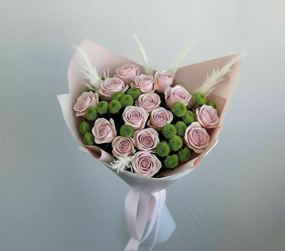 Букет цветов из: Розы и Хризантемы в Стрелке Краснодарского края