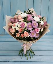 Букет цветов из:  Хризантемы, Розы и Альстромерии #REPLACE_PRED# Стрелке Краснодарского края