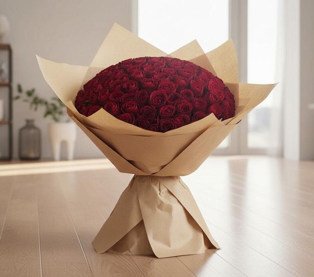 Букет 101 Красная роза в Стрелке Краснодарского края