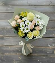 Букет цветов из:  Альстромерии, Розы и Хризантемы в Стрелке Краснодарского края
