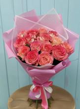 Букет 15 Розовых роз Равель в Стрелке Краснодарского края