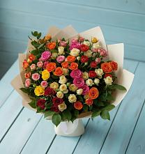 Букет Микс из разноцветных кустовых роз #REPLACE_PRED# Стрелке Краснодарского края